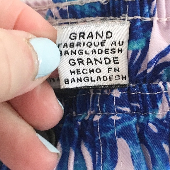 Sunset X Vine Swim Trunks Monstera print Tropical Beach Lavender Blue Aqua XL - Picture 10 of 11